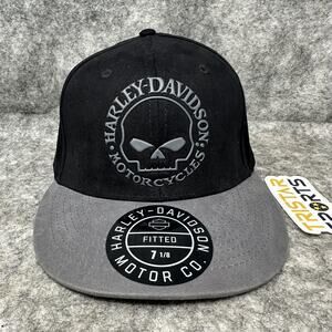 Harley-Davidson Hat Cap Fitted Mens Small Skull Motorcycle Biker
